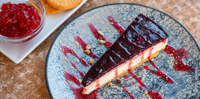 tarta-de-queso-con-arandanos-casera
